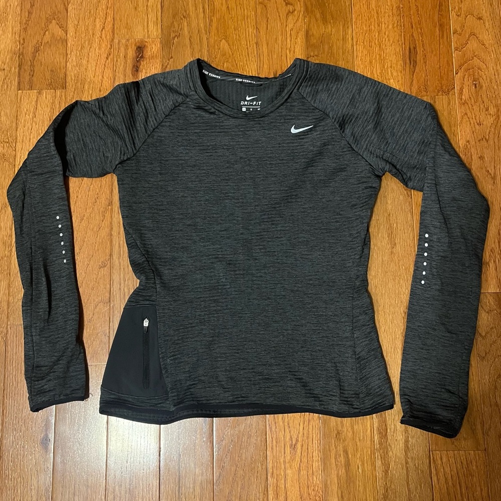 Nike Women's Charcoal Dri-Fit Long Sleeve Shirt